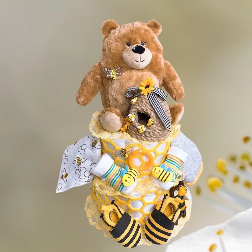 Honey Teddy Bear Diaper Cake